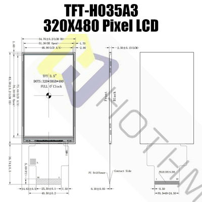 3,5&quot; multiuso luce solare dell'esposizione di TFT LCD leggibile con l'interfaccia compatibile TFT-H035A3HVIST5N50