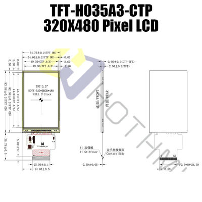 Monitor verticale pratico di Pcap del modulo a 3,5 pollici di 320x320 TFT LCD