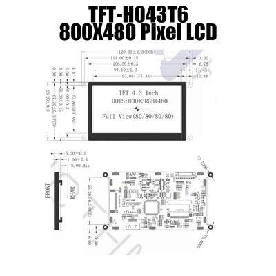 4,3&quot; esposizione LCD di 800x480 HDMI per gli strumenti TFT-043T6SVHDVN20Z