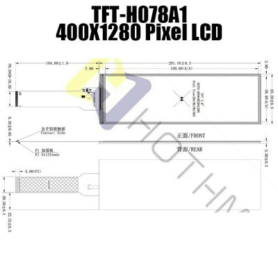 Tipo a 7,8 pollici TFT, esposizione LCD di 400x1280 Antivari di alta luminosità ST7703
