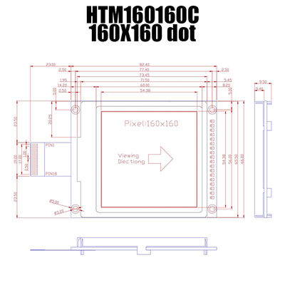 modulo LCD del grafico di 160X160 FSTN con la lampadina bianca UC1698 HTM160160C