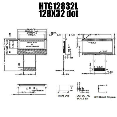 128X32 DENTE grafico ST7567 LCD | STN + esposizione con Backlight/HTG12832L bianco