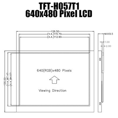 PANNELLO RESISTENTE A 5,7 POLLICI del TOUCH SCREEN 640X480 IPS MIPI TFT LCD PER CONTROLLO INDUSTRIALE