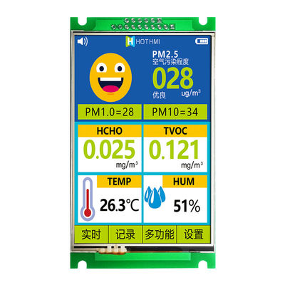 Tocco resistente LCD a 3,5 pollici 200cd/m2 di UART RS232 dell'esposizione 320X480