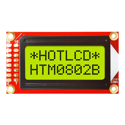 PANNOCCHIA verde gialla di STN 8X2 dell'esposizione LCD su ordinazione 16 PIN Standard del carattere