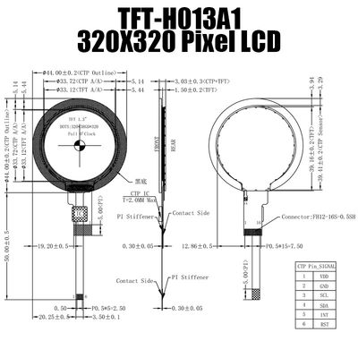 Modulo a 1,3 pollici dell'esposizione dell'esposizione 320x320 TFT LCD di TFT del giro di IPS PER gli elettrodomestici
