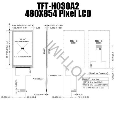 Modulo 3.3V 480x854 a 3 pollici TFT-H030A2FWIST3N20 dell'esposizione di TFT LCD di colore della macchina fotografica 480854