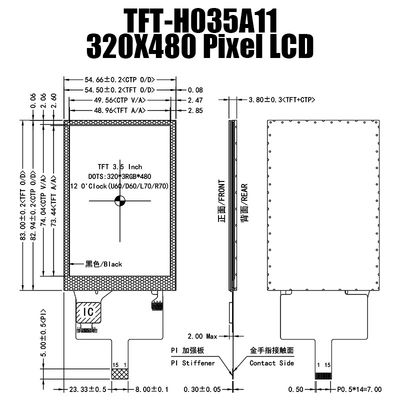Esposizione a 3,5 pollici di 320x480 TFT con il modulo leggibile dell'affissione a cristalli liquidi di TFT di luce solare del monitor di Pcap