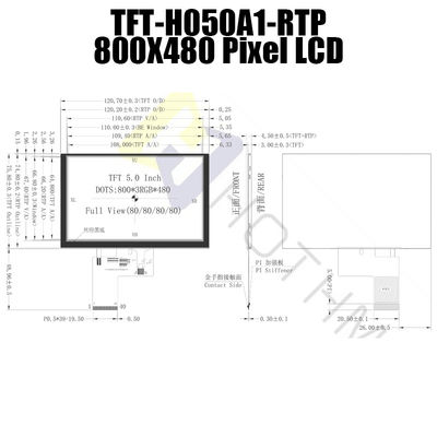 Il quadro comandi a 5 pollici resistente di TFT LCD IC 7262 800x480 punteggia 40PIN TFT-H050A1SVIST4R40