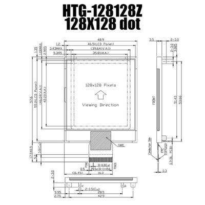 esposizione STN-grigia LCD HTG128128Z del modulo SSD1848 del DENTE grafico 128X128