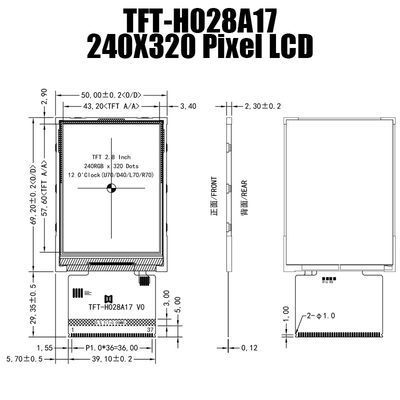 Modulo a 2,8 pollici dell'esposizione di 240x320 MCU TFT con ST7789 il driver IC