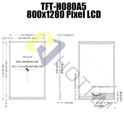 Luce solare dell'esposizione di MIPI JD9365 TFT LCD leggibile per controllo industriale