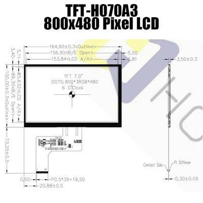 Esposizione LCD a 7,0 pollici di TTL con il driver Chip di EK9716BD4 EK73002AB2