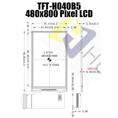 Produttore a 4 pollici For Monitors dell'esposizione del modulo 480X800 TFT LCD di TFT LCD