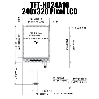 Produttore industriale a 2,4 pollici Sunlight Readable dell'esposizione di TFT LCD del monitor di 240x320 SPI