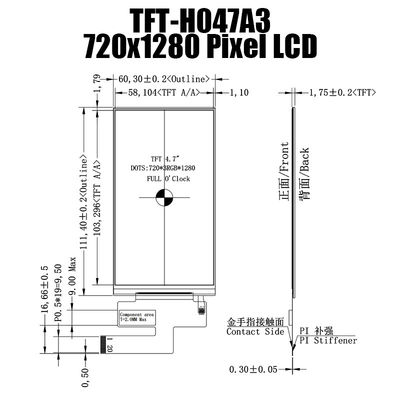 il LCD a 4,7 pollici del pannello 720x1280 IPS di TFT LCD controlla il produttore dell'esposizione di TFT LCD