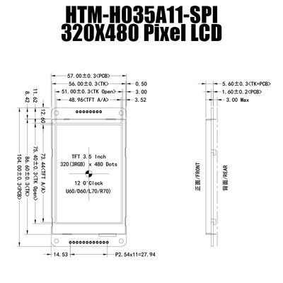 Il LCD A 3,5 POLLICI VISUALIZZA il PANNELLO del MODULO di 320X480 SPI TFT CON il BORDO di REGOLATORE LCD
