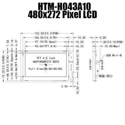 PANNELLO del MODULO di TFT a 4,3 pollici dell'esposizione di UART TFT LCD 480x272 CON IL BORDO di REGOLATORE LCD
