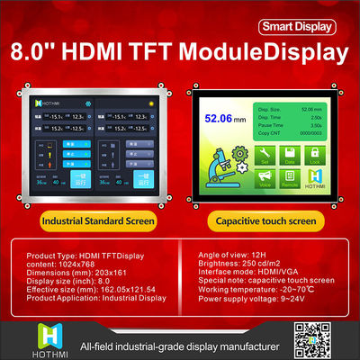 8&quot; luce solare di pollice HDMI TFT LCD 1024x768 leggibile per l'esposizione industriale di applicazioni
