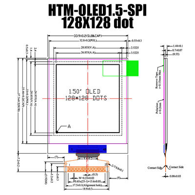 1,5&quot; modulo dell'esposizione del DENTE SH1107 OLED di pollice 128x128 con controllo/PWB/struttura dell'attrezzatura