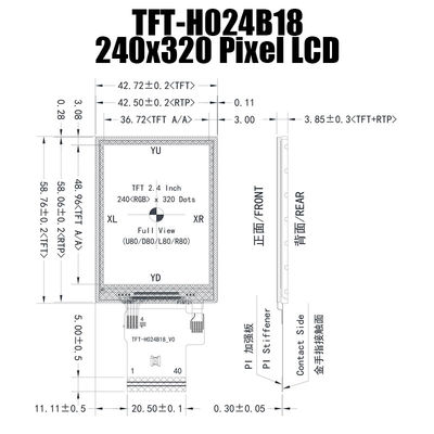 IPS a 2,4 pollici di 240x320 TFT di luce solare del quadro comandi ST7789V leggibile per controllo industriale