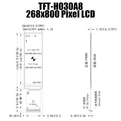Ampio quadro comandi a 3,0 pollici di TFT di temperatura di IPS 268x800 ST7701S per strumentazione