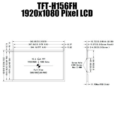 15,6 pollici IPS 1920x1080 Touch capacitivo Pannello display TFT ad ampia temperatura LVDS